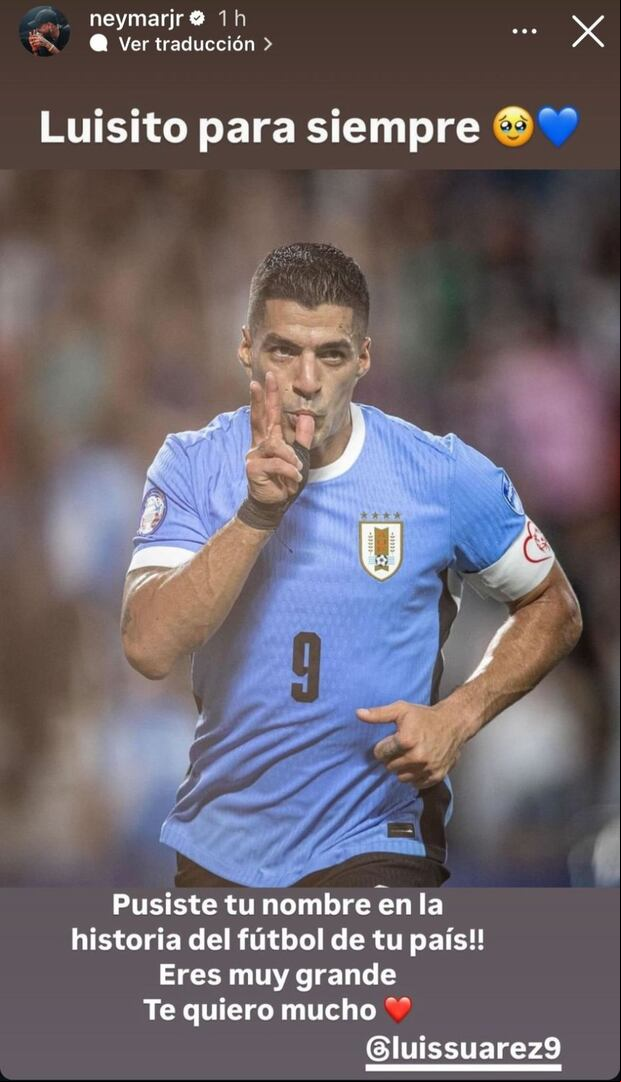 Neymar Junior dedicó un mensaje a Luis Suárez. (Foto: Instagram)