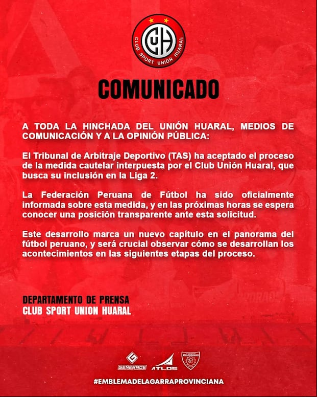Comunicado de Unión Comercio. (Foto: Facebook)