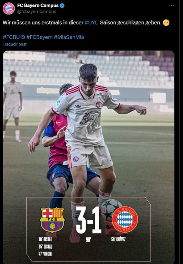 A pesar del gol de Chávez, el Bayern no pudo en su visita al Barcelona.