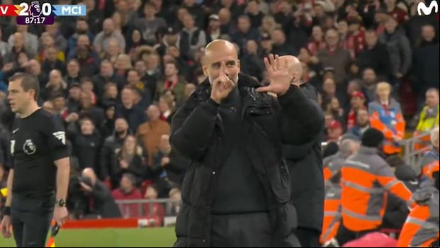 Guardiola y su gesto a los hinchas del Liverpool. (Foto: Difusión)