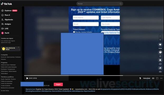 Ofertas de la Copa América en TikTok