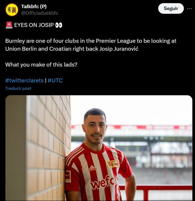 Medios ingleses adelantaron del posible interés del Burnley por el lateral derecho Josip Juranovic. (X)