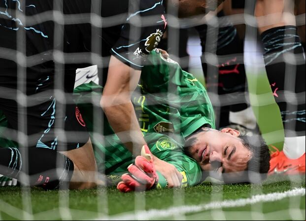 Ederson sufrió una lesión cerca al ojo que podría poner en riesgo su presencia en Copa América 2024. (Foto: Agencias).