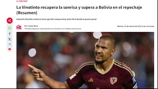 “La Vinotinto recupera la sonrisa”: la reacción de la prensa de Venezuela a la victoria ante Perú