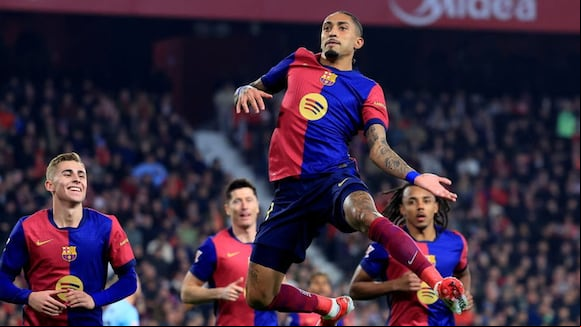 Raphinha marcó el 3-1 del Barcelona sobre el Sevilla. (Video: beIN Sports)