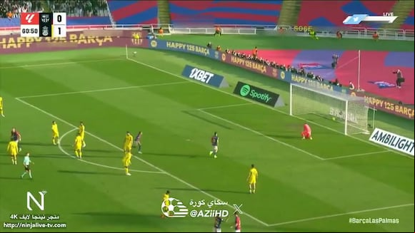 Gol de Raphinha para el 1-1 del Barcelona vs Las Palmas. (ESPN)